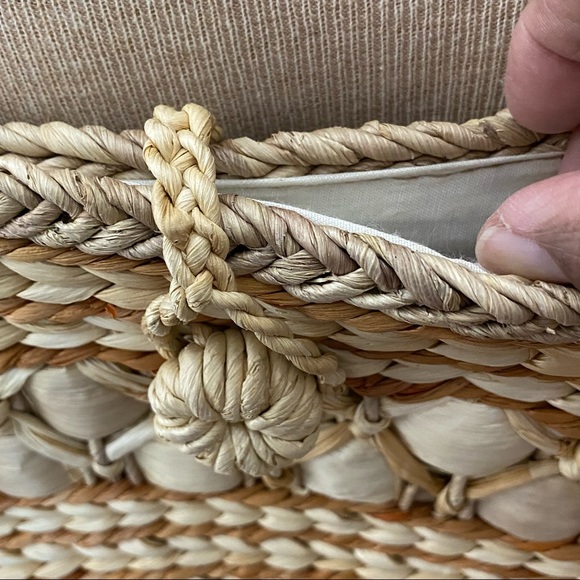 Large Corn Husk Structured Tote Shoulder Bag - Picture 3 of 14